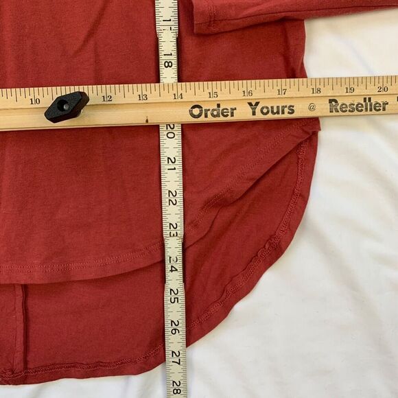 Anthropologie Porridge Popover Henley Blouse Top XS Red Boho Coastal Cowgirl - Picture 6 of 9